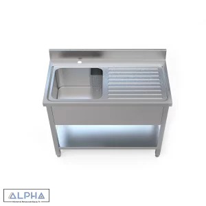 Sink Single & Drain 100x70 cm | Stainless steel sink