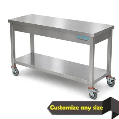 SS work table with Wheels | steel table | mobile work table with wheels, High Quality Work Table, Steel table fabrication  in Iraq 