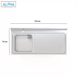Sink Single & Drain120x70 1