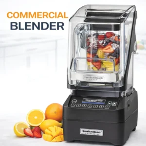 Hamilton Beach Eclipse HBH755R commercial bar blender with quiet shield for smoothie shops.