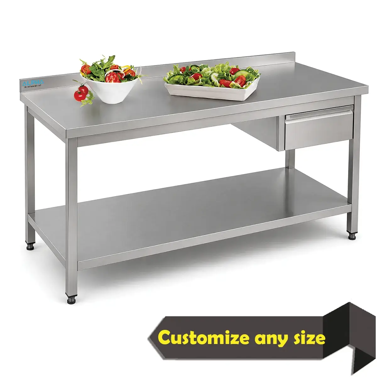 Kitchen Work Table with 1 Drawer, Food Prep Table with Drawer, Stainless Steel Prep Table with Drawer, Commercial Food Prep Table with One Drawer, Buy Kitchen Work Table with Drawer Online, Affordable Kitchen Work Table with Drawer