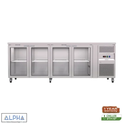 Counter Fridge Glass 4 Doors