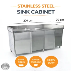 Ss Cabinet with Double Sink | ss sink | Stainless steel sink | UAE
