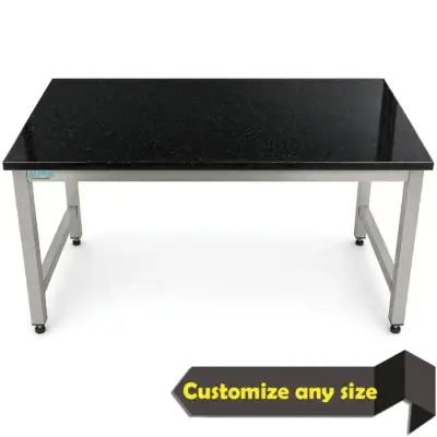 Steel Work Table Marble Top, steel supplier in UAE, Stainless steel work table with marble top for bakery dough and pastry preparation.