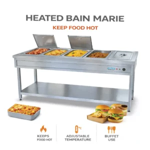 Bain Marie 6 GN | Stainless Steel Electrical Bain Marie | 6 GN Pan Commercial Bain Marie Food Warmer, bain marie 6 GN, commercial bain marie warmer, six pan bain marie buffet station, stainless steel bain marie food warmer, hotel buffet bain marie, catering bain marie hot holding