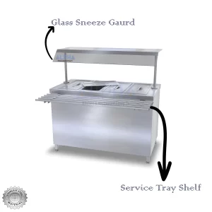 Bain Marie 4 GN Glass Top + Cabinet