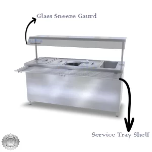5 GN Bain Marie with Glass Top & Cabinet