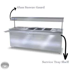 Bain Marie 6 GN Glass Top + Cabinet