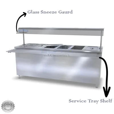 Bain Marie 6 GN Glass Top + Cabinet