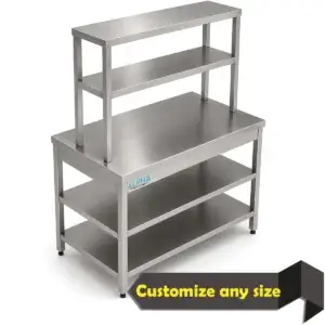 Ss Table with 2 shelves