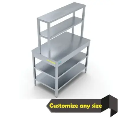 Stainless Steel Work Table with 2 Shelves