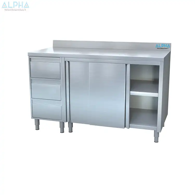Ss Base Cabinet with 3 Drawers | Best Supplier in UAE | Direct Price | Dubai Steel fabrication | custom made stainless steel, stainless steel cabinets