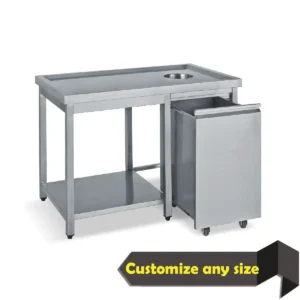 SS TABLE WITH HOLE FOR RUBBISH , Fabrication