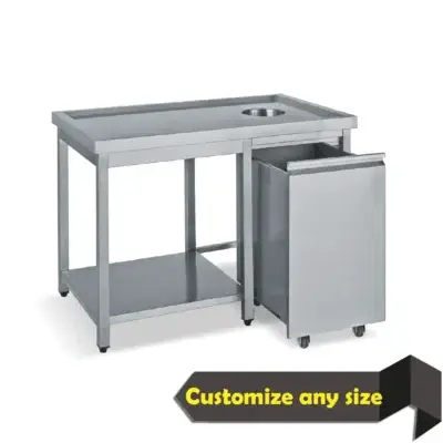 SS TABLE WITH HOLE FOR RUBBISH , Fabrication