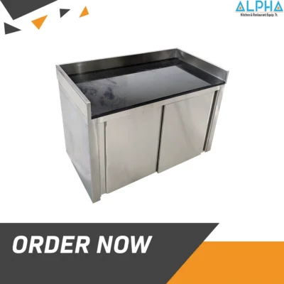 Stainless Steel Base Cabinet with Marble Top,