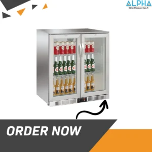 Stainless Steel Bar Cooler, Double Door Cooler, Commercial Bar Fridge, Beverage Cooler, Under Counter Cooler, Restaurant Fridge, 900mm Bar Cooler, 0-10°C Cooler, Mirror Stainless Steel Fridge, Bar Equipment, Commercial Refrigerator, Drink Cooler