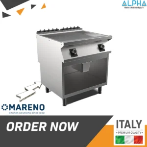 Electric Griddle with Smooth Plate FT98ELG , Mareno FT98ELG# Electric Griddle with smooth mild steel plate – front view FT98ELG# electric griddle top with open stand base – side angle Commercial stainless steel electric griddle 90 Series by Mareno – UAE stock