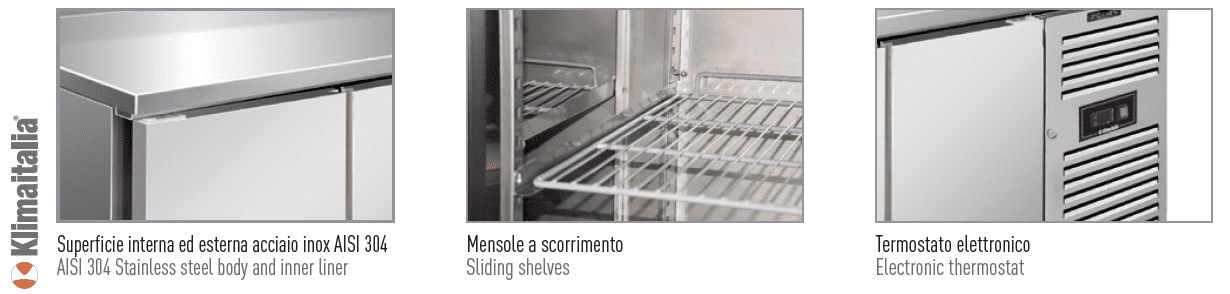 "CXF 2100 BT 2-door stainless steel freezer counter" "Commercial kitchen freezer prep table CXF 2100 BT" "Low-temperature stainless steel worktop freezer unit"