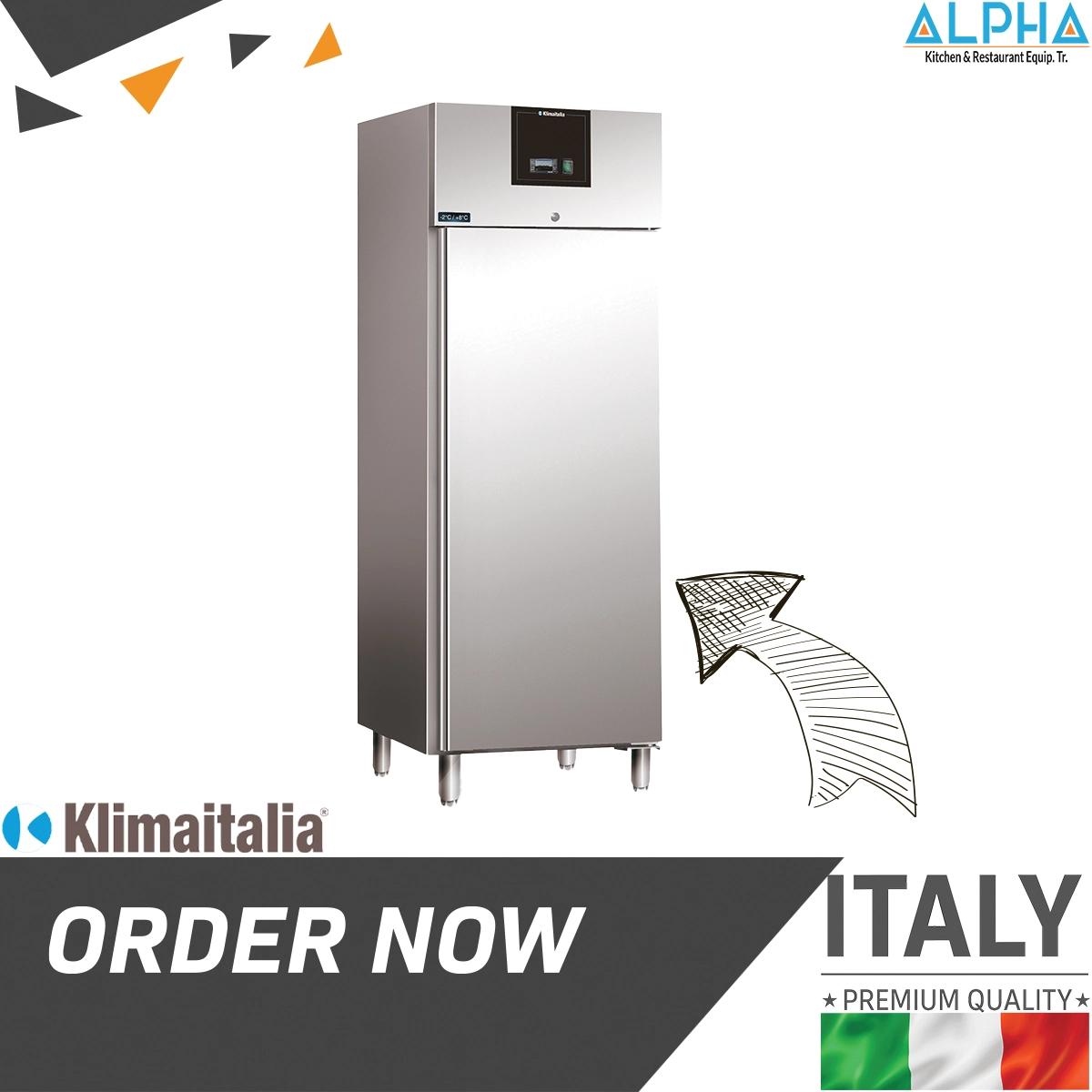 AXF 700 TN upright stainless steel commercial refrigerator front view, Ventilated fridge AXF700TN for restaurant kitchen , Commercial kitchen refrigerator with stainless steel body AXF 700 TN, Best Stainless Steel Commercial Refrigerator in Abu Dhabi