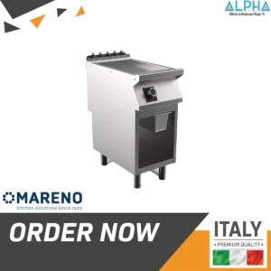 Mareno electric griddle, FT94ELG, electric griddle UAE, professional kitchen equipment, smooth mild steel plate griddle, Italian cooking equipment, Mareno UAE, Alpha Kitchen, restaurant griddle stainless steel