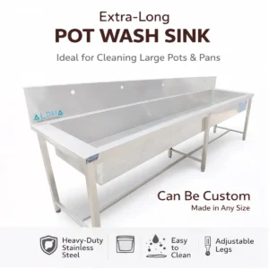 Stainless Steel Washing Sink side view