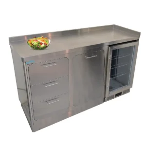 Ss Base Cabinet with Drawers, stainless steel base cabinet with drawers for commercial kitchen, stainless worktop cabinet, Alpha Kitchen UAE stainless steel fabrication.
