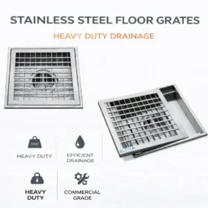 Drainage Channel Grating system, stainless steel floor grate, heavy duty floor drain, commercial kitchen drainage grate, stainless steel drainage cover, industrial floor drain grate, removable floor grate stainless steel