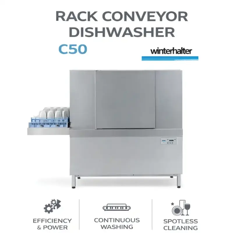 Winterhalter Rack Rack conveyor dishwasher C50 | Wash at top speeds | ALPHA