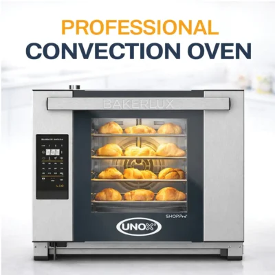 UNOX Bakerlux XEFR-04HS-ELDV compact electric convection oven with humidity for 4 trays 460 x 330 mm.