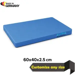 blue PE cutting board 60x40x2.5 cm, blue chopping board UAE, PE 500 cutting board, seafood preparation cutting board, fish cutting board, commercial kitchen cutting board